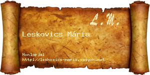 Leskovics Mária névjegykártya